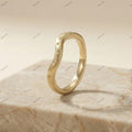The Golden Wave Band | Matte Finish Flush Set Fancy Yellow Diamond Curved Ring in 18k Yellow Gold