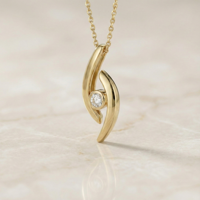 The Infinity Twist | Round Lab-Grown Diamond Modern Solitaire Pendant