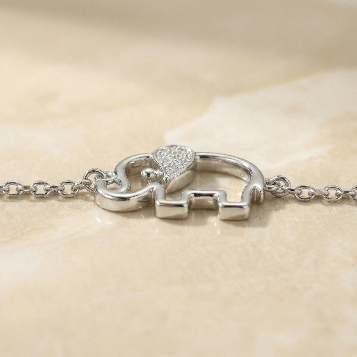 The Lucky Elephant | Pave Diamond Chain Bracelet