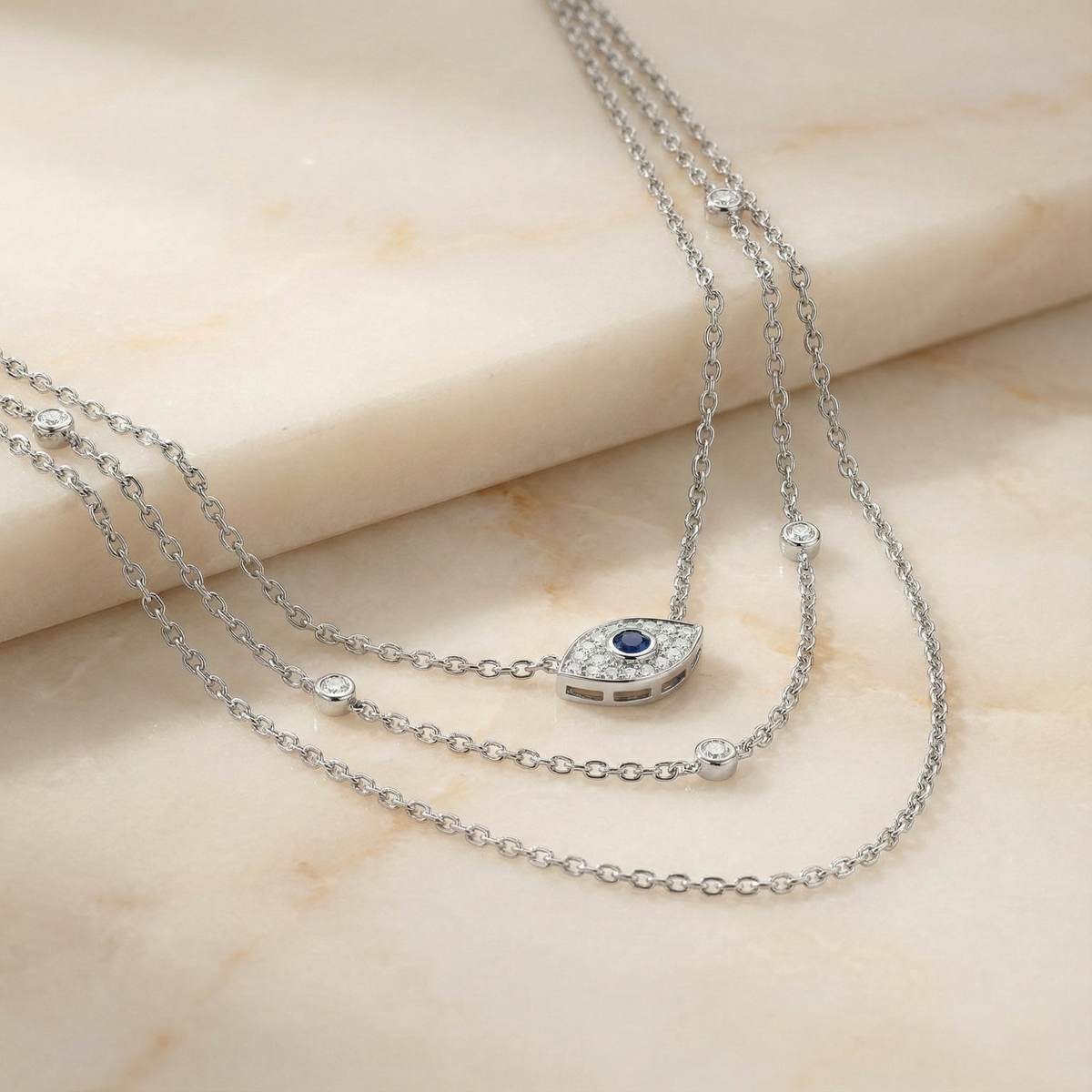 The Mystic Triple | Evil Eye Layered Necklace