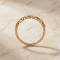The Olive Vine Band | Fancy Green Marquise & White Round Diamond Ring in 18k Yellow Gold | Floksy Jewel