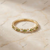 The Olive Vine Band | Fancy Green Marquise & White Round Diamond Ring in 18k Yellow Gold | Floksy Jewel