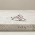 The Pink Oval Bezel | 1.00ct Fancy Pink Oval Lab-Grown Diamond Solitaire Ring in 18k White Gold