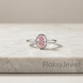 The Pink Oval Bezel | 1.00ct Fancy Pink Oval Lab-Grown Diamond Solitaire Ring in 18k White Gold