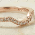 The Rose Chevron | Champagne Diamond Curved V-Ring in 18k Rose Gold