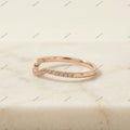The Rose Chevron | Champagne Diamond Curved V-Ring in 18k Rose Gold