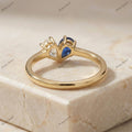 The Sapphire & Diamond Union Ring | 1.00ctw Two-Stone Pear Ring in 18k Yellow Gold | Floksy Jewel