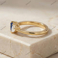 The Sapphire & Diamond Union Ring | 1.00ctw Two-Stone Pear Ring in 18k Yellow Gold | Floksy Jewel