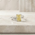 The Solar Twist | 2.00ct Radiant Cut Fancy Yellow Lab-Grown Diamond Bypass Ring in 18k White Gold