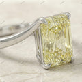The Solar Twist | 2.00ct Radiant Cut Fancy Yellow Lab-Grown Diamond Bypass Ring in 18k White Gold