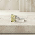 The Solar Twist | 2.00ct Radiant Cut Fancy Yellow Lab-Grown Diamond Bypass Ring in 18k White Gold