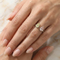The Twin Pear Toi et Moi | 2.00ctw Fancy Pink & Yellow Pear Diamond Open Ring in 18k White Gold