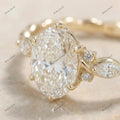 The Twisted Vine Ring | Oval Diamond Nature-Inspired Ring in 18k Yellow Gold | Floksy Jewel