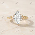 The Vintage Marquise | Marquise & Round Diamond Filigree Ring in 18k Yellow Gold | Floksy Jewel
