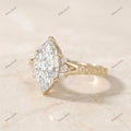 The Vintage Marquise | Marquise & Round Diamond Filigree Ring in 18k Yellow Gold | Floksy Jewel