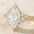 The Vintage Marquise | Marquise & Round Diamond Filigree Ring in 18k Yellow Gold | Floksy Jewel