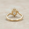 The Willow Solitaire | Oval Lab-Grown Diamond Ring with Twisted Vine Band